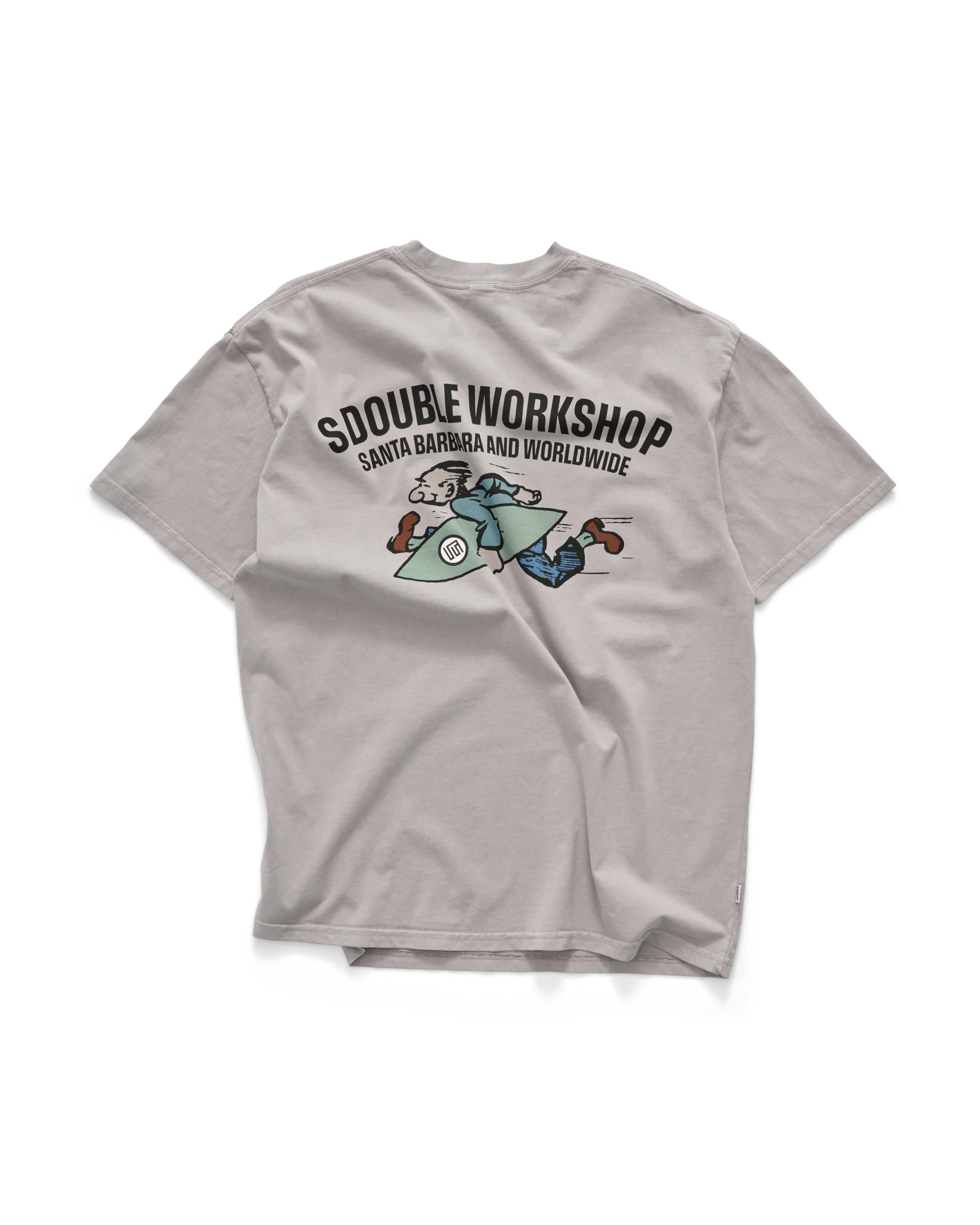 S DOUBLE Running man tee - Pigment rock grey