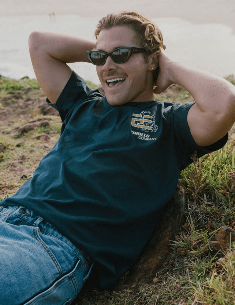 Thrills Paradise Falling Merch Fit Tee - Federal Blue