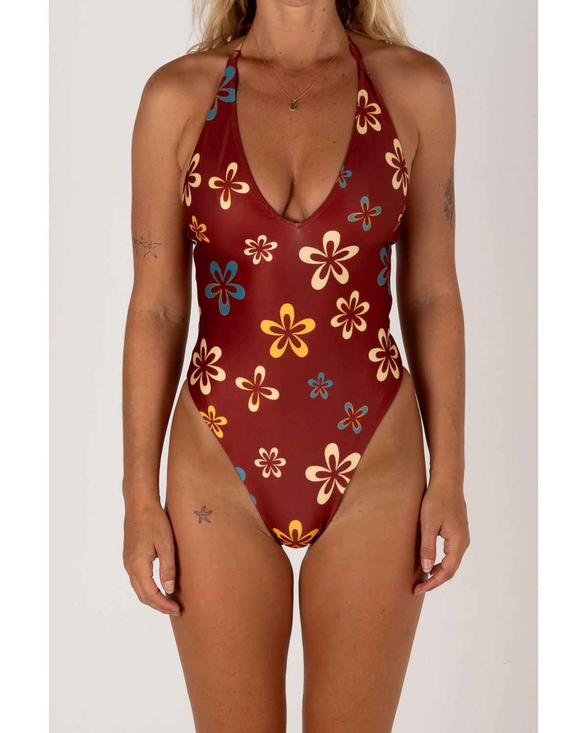 INNER RELM Inlove one piece - Maroon flowers
