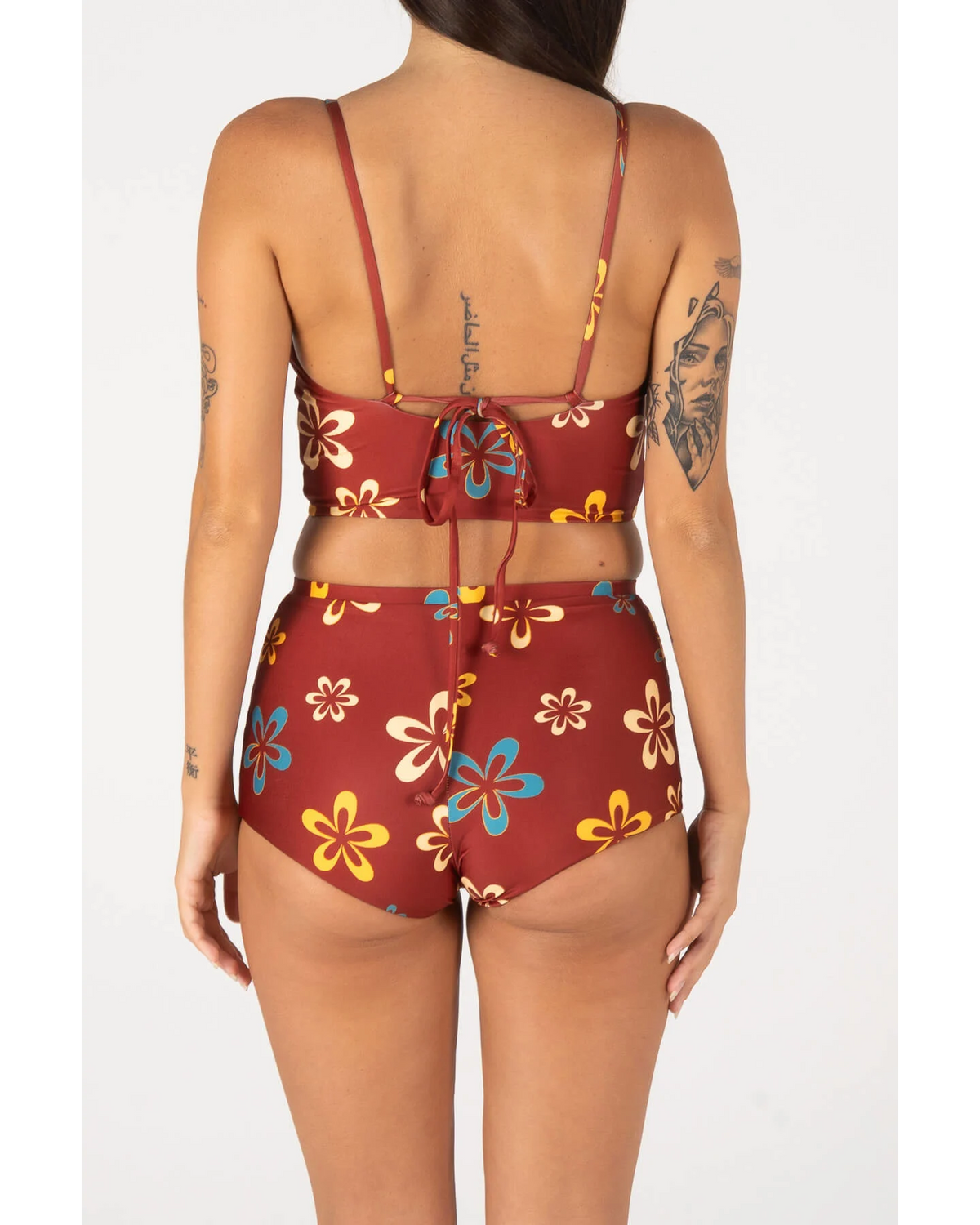 INNER RELM Backbeach top - Maroon flower