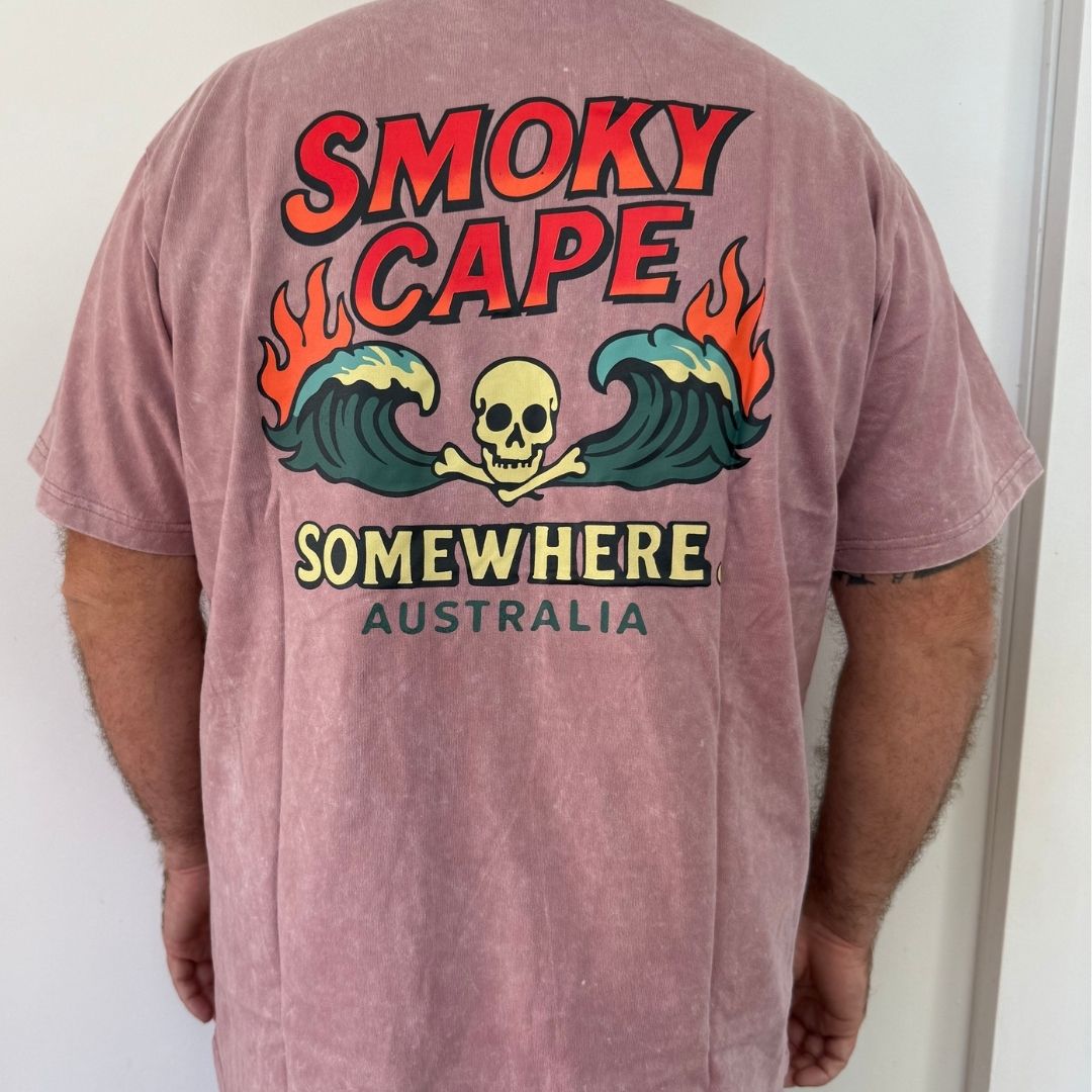 SOMEWHERE Smokey cape tee - Dusty pink