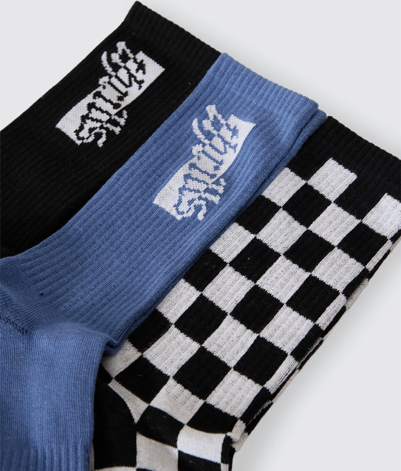 THRILLS Can You Feel It 3 Pack Sock - Black - Federal Blue - Black Check