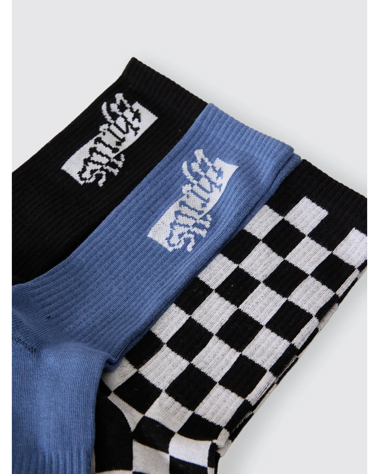 THRILLS Can You Feel It 3 Pack Sock - Black - Federal Blue - Black Check