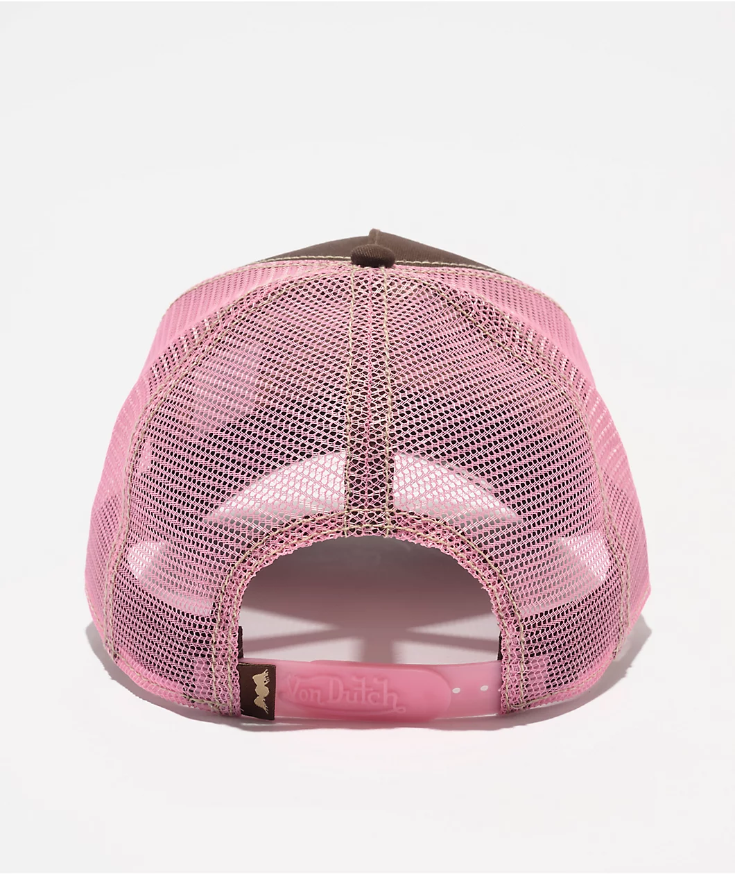 VON DUTCH Velvet patch trucker hat - Brown/pink