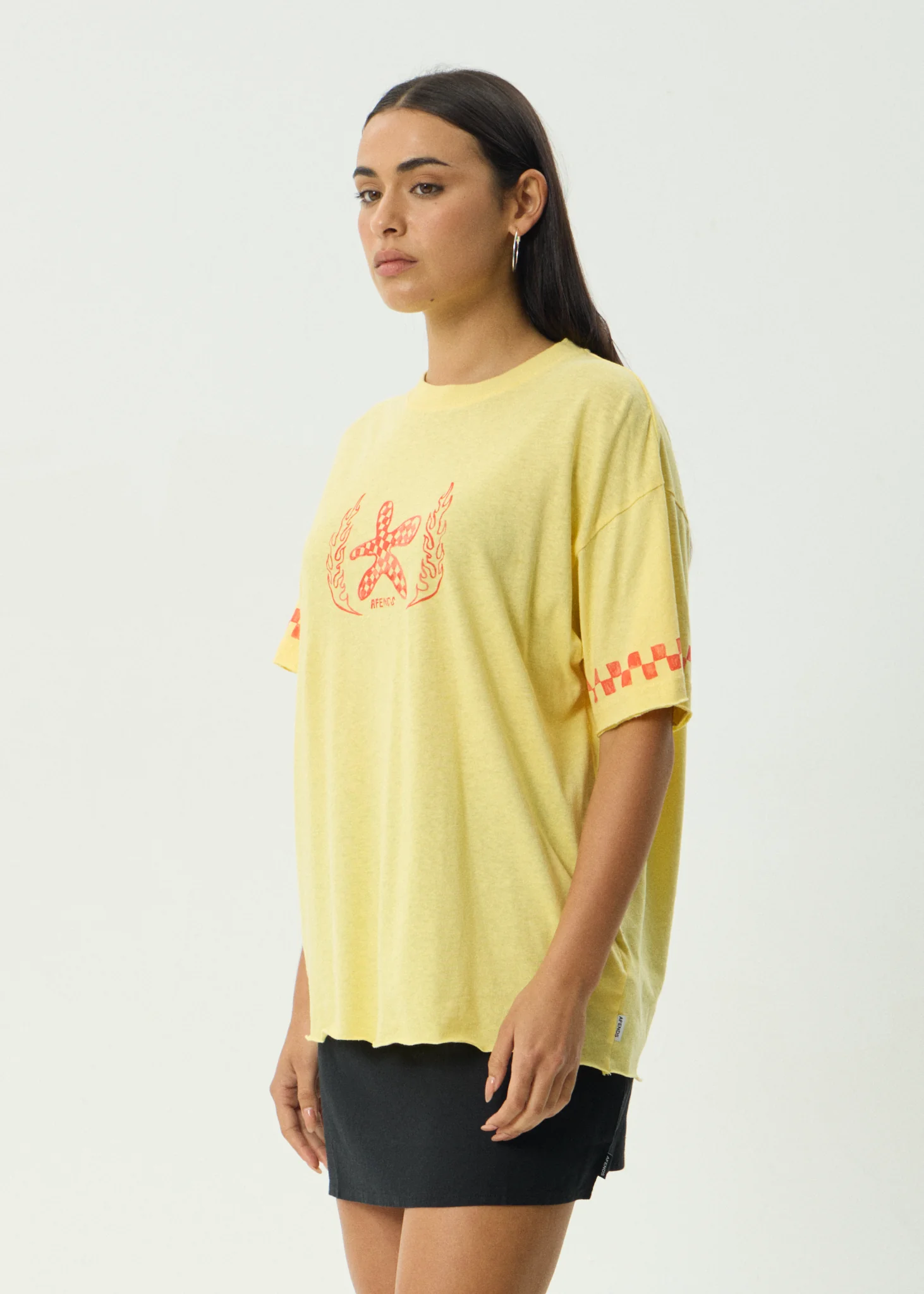AFENDS Calda- Oversized Tee Oversized Tee - Lemon