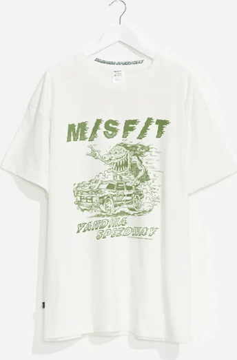 Misfit yandina speedway 50/50 tee - washed white