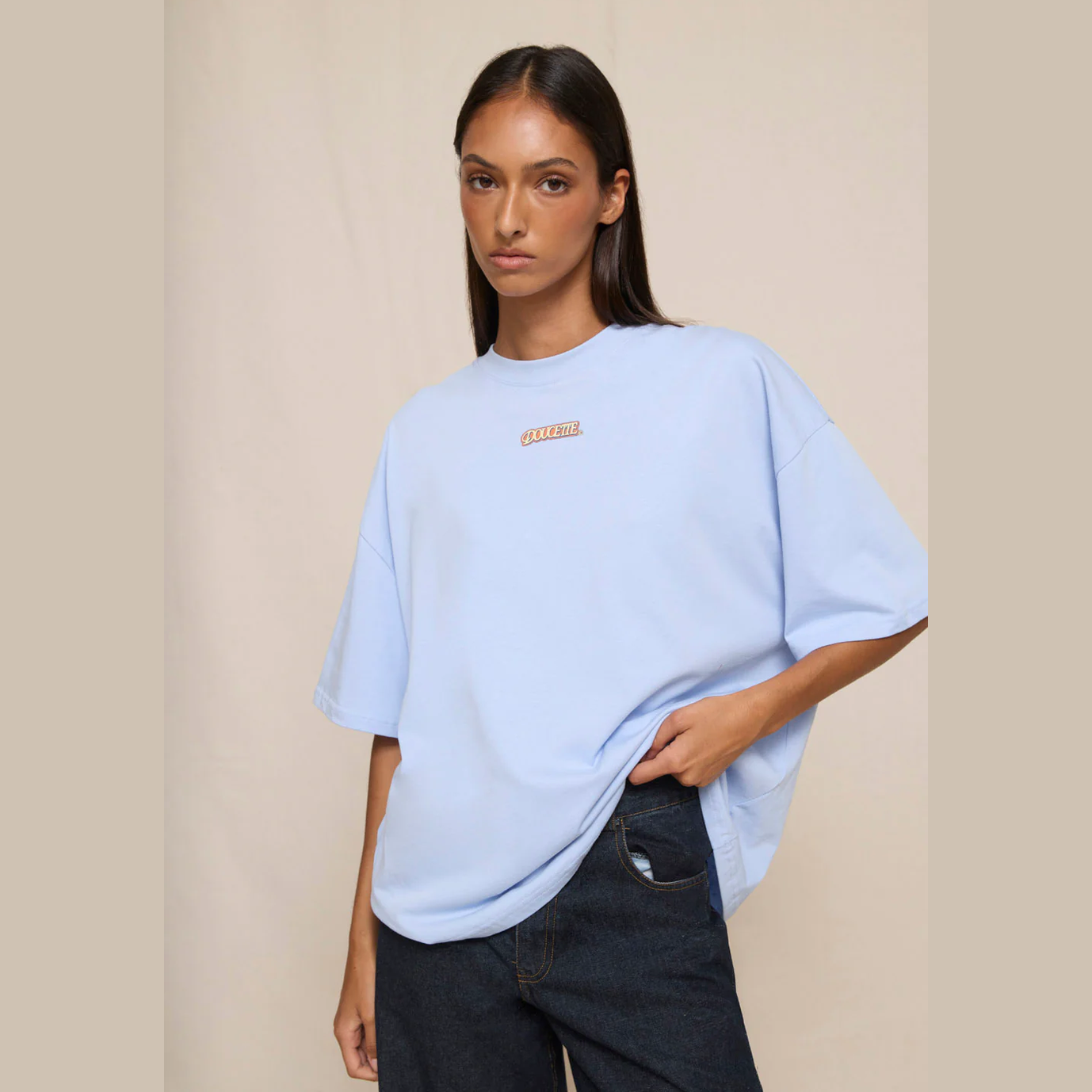 DOUCETTE In Bloom Compact Tee - Light blue