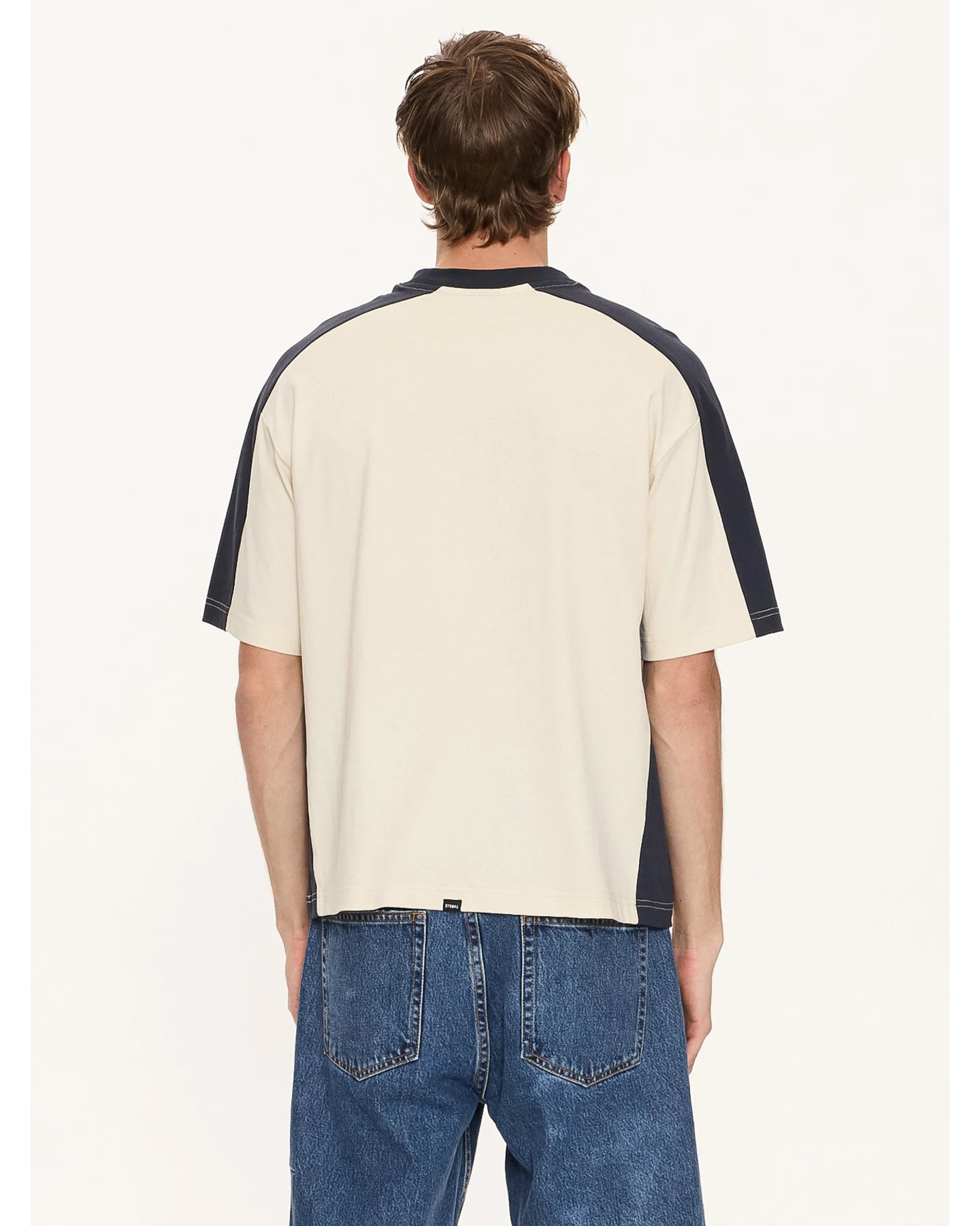 THRILLS Fusion Panel Box Fit Oversize Cropped Tee - Heritage White