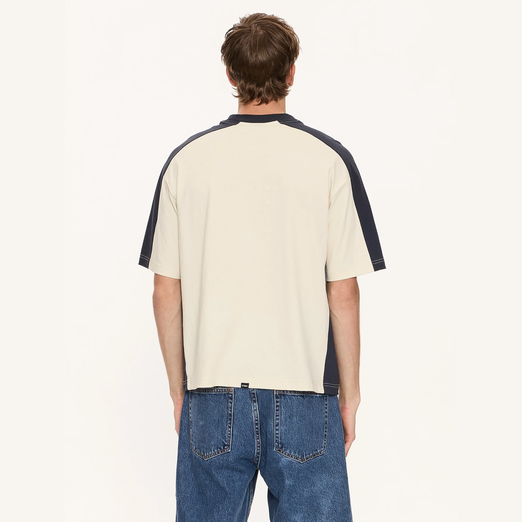 THRILLS Fusion Panel Box Fit Oversize Cropped Tee - Heritage White