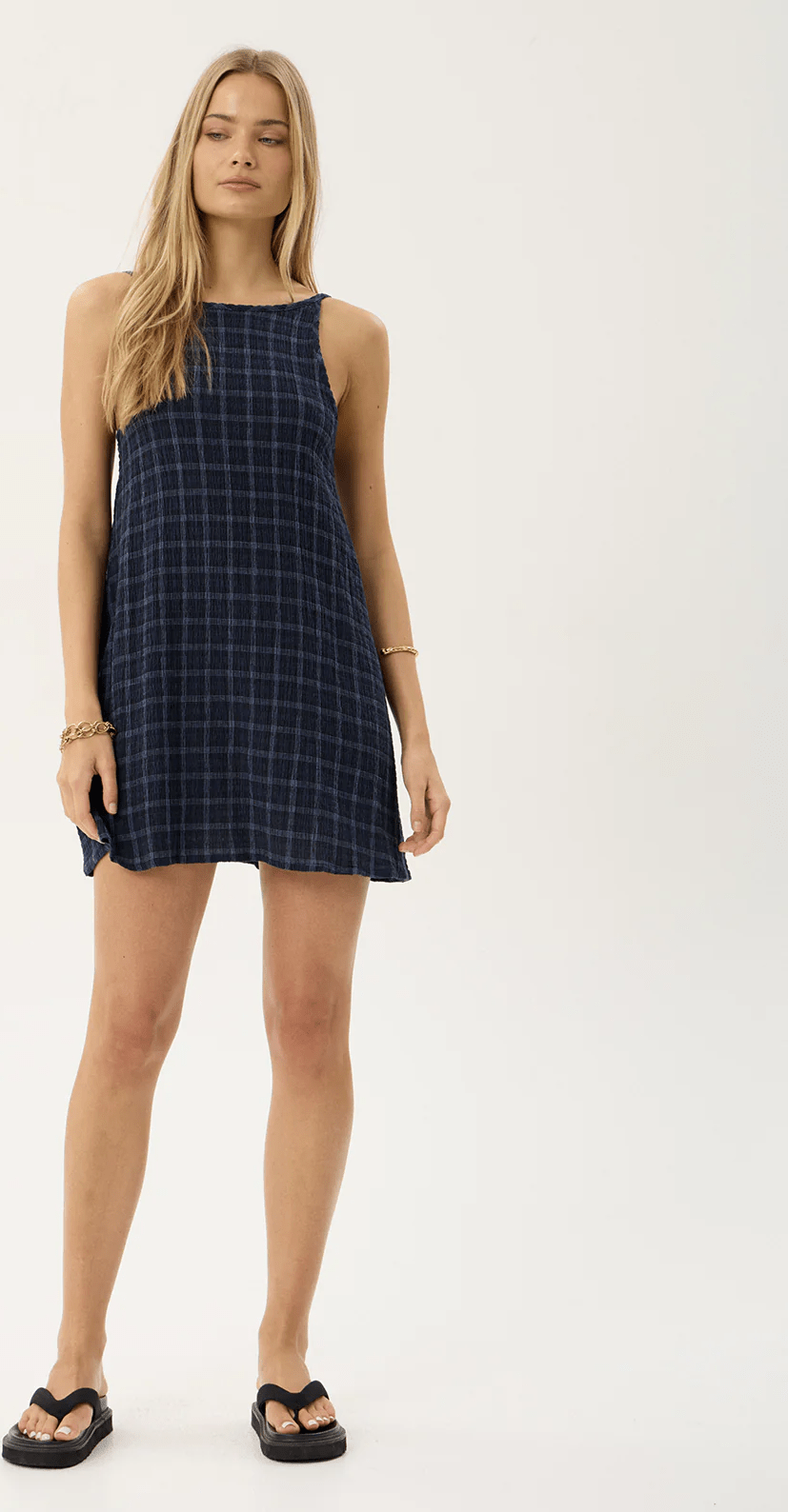 AFENDS Sammy seersucker mini dress - Thea midnight