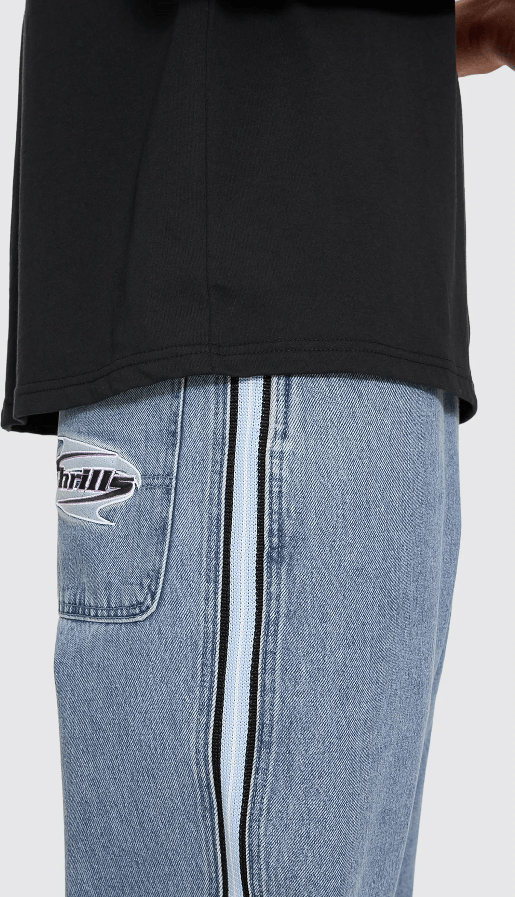 THRILLS Split decisions slacker relaxed denim jean - Vintage stone blue
