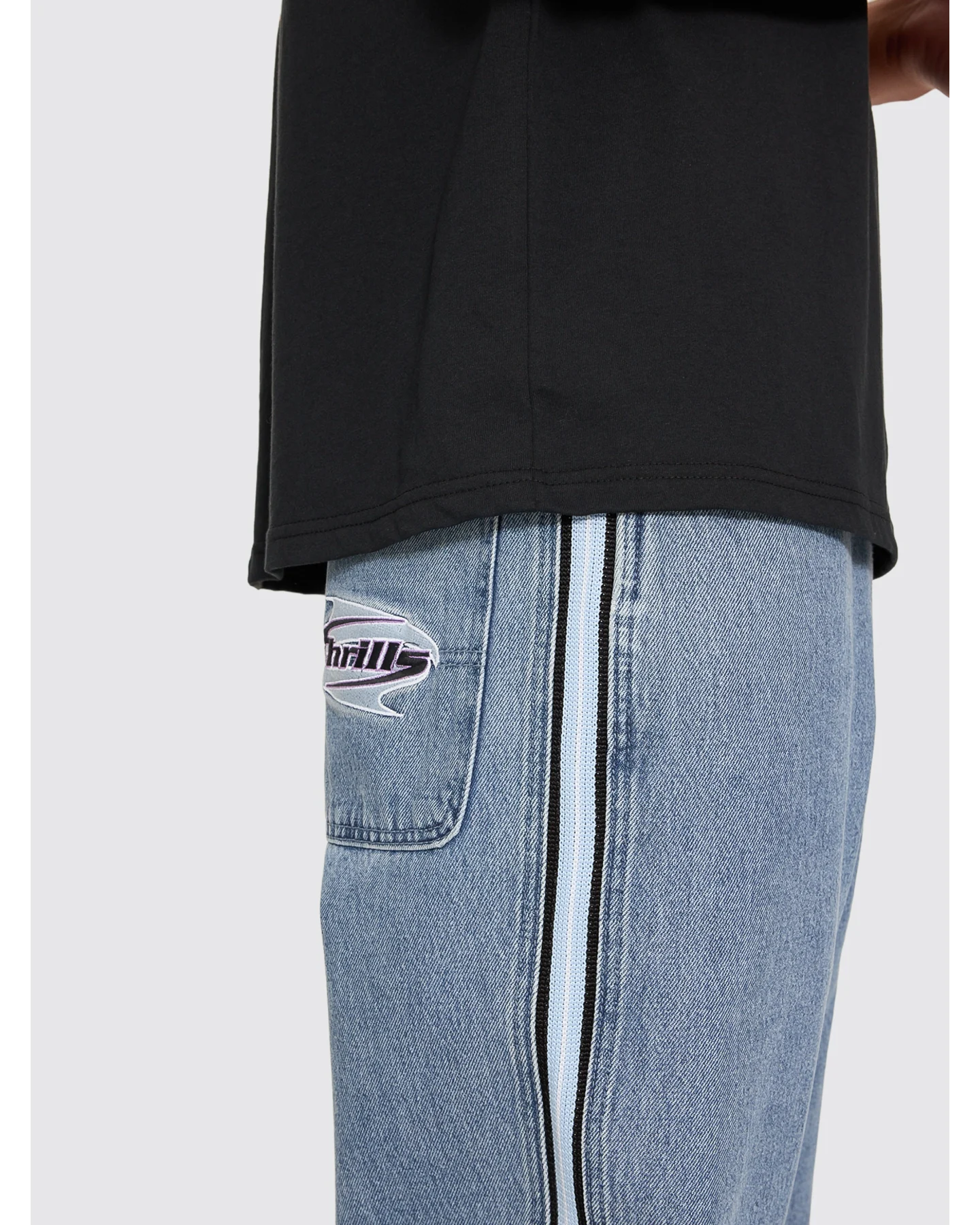 THRILLS Split decisions slacker relaxed denim jean - Vintage stone blue