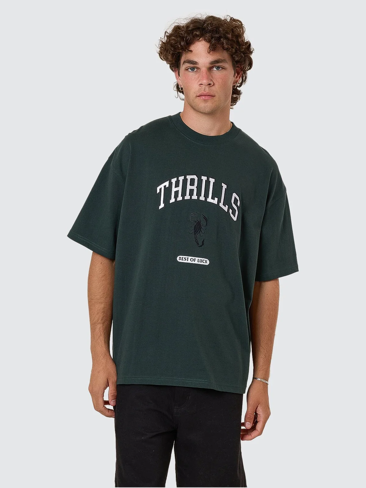 THRILLS Los stingers box fit oversize tee - Vista green