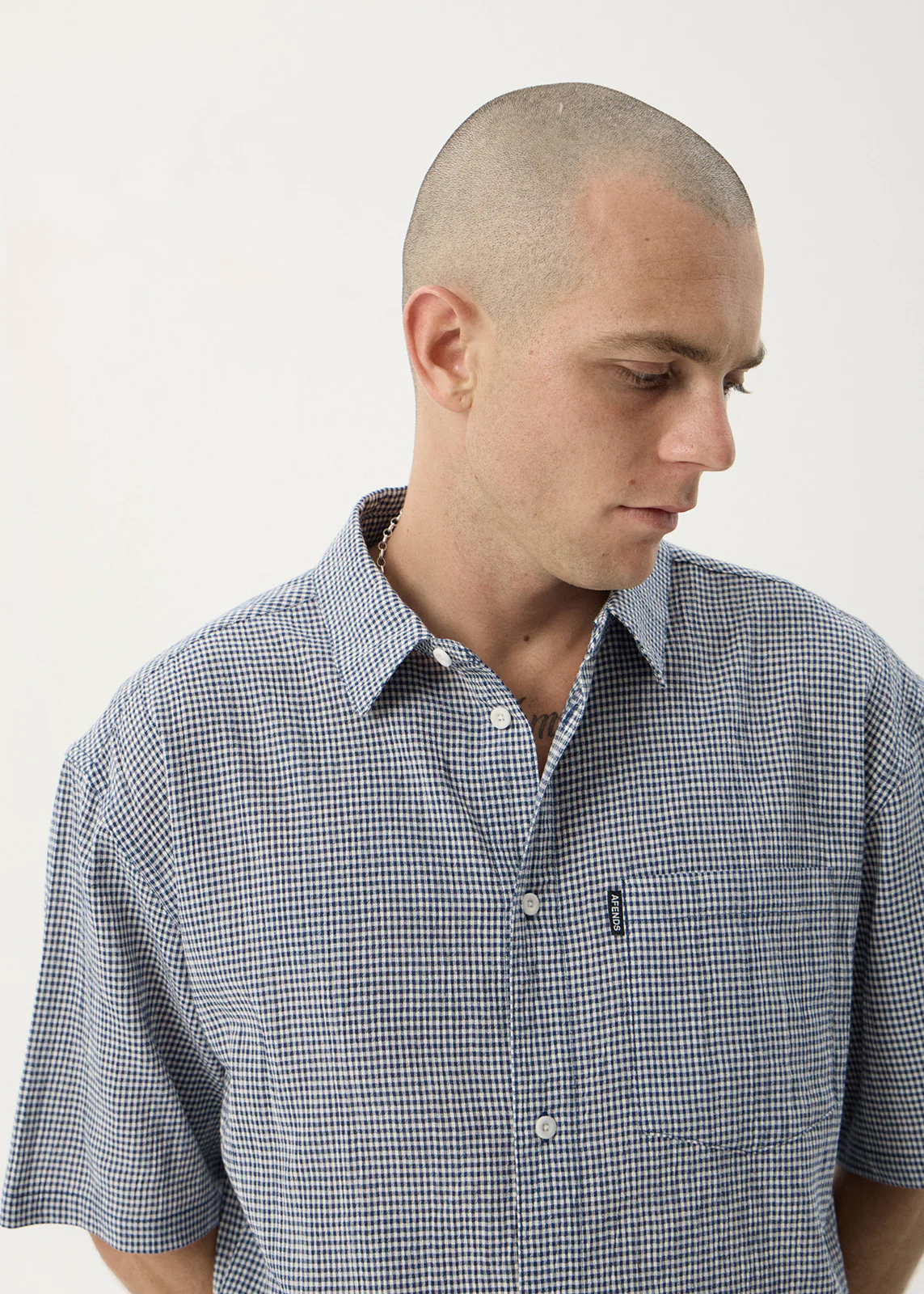 AFENDS Independent short sleeve shirt - Navy check