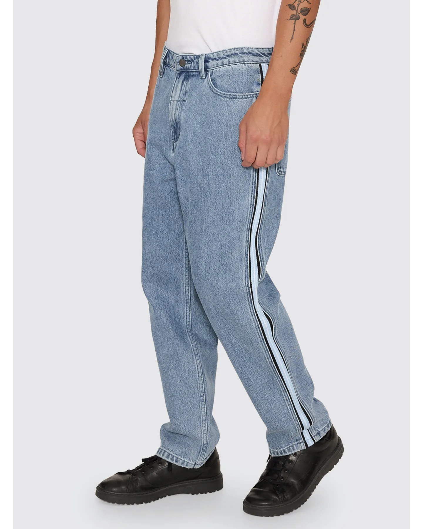 THRILLS Split decisions slacker relaxed denim jean - Vintage stone blue