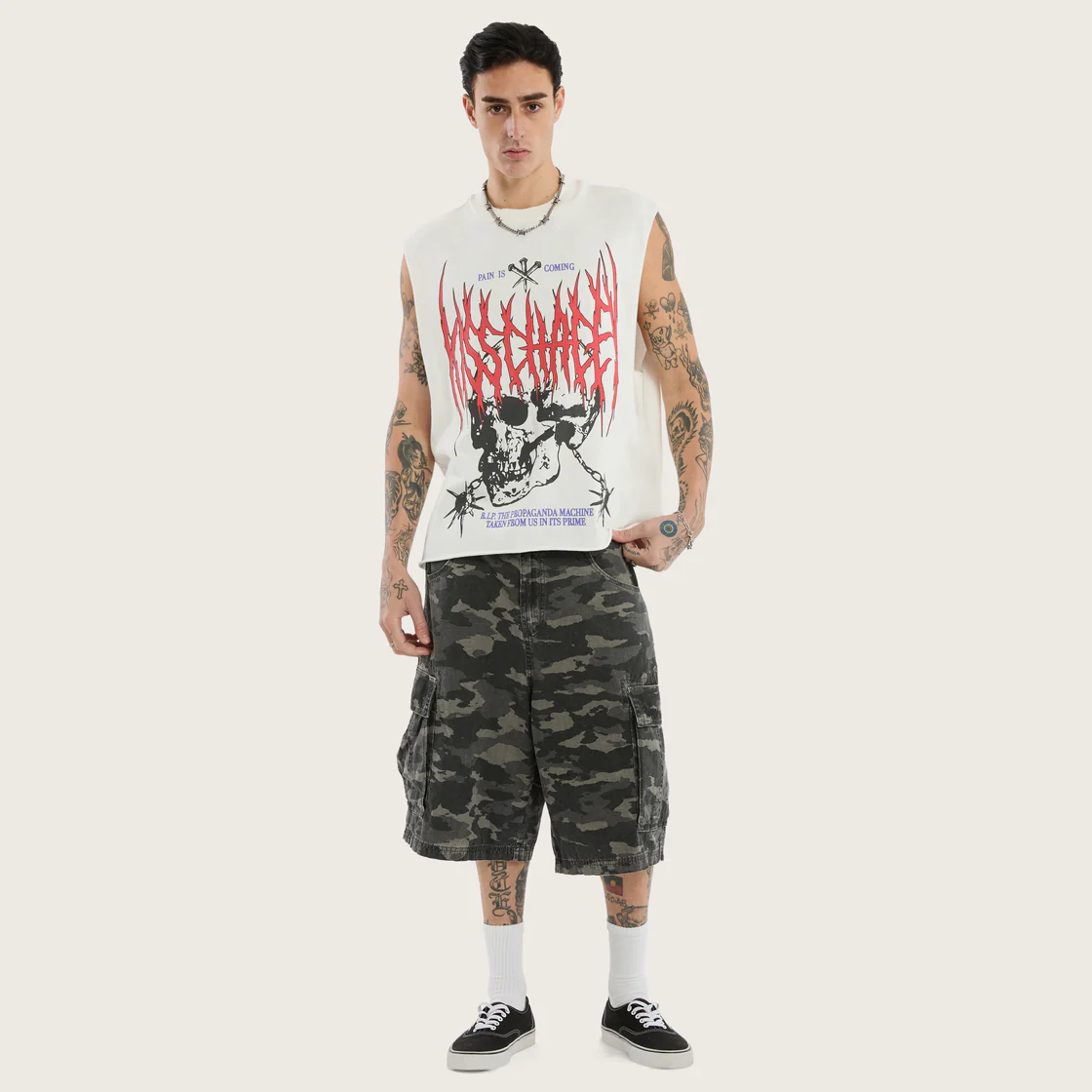 KSCY Rip Mechanic Muscle tee - Natural whie