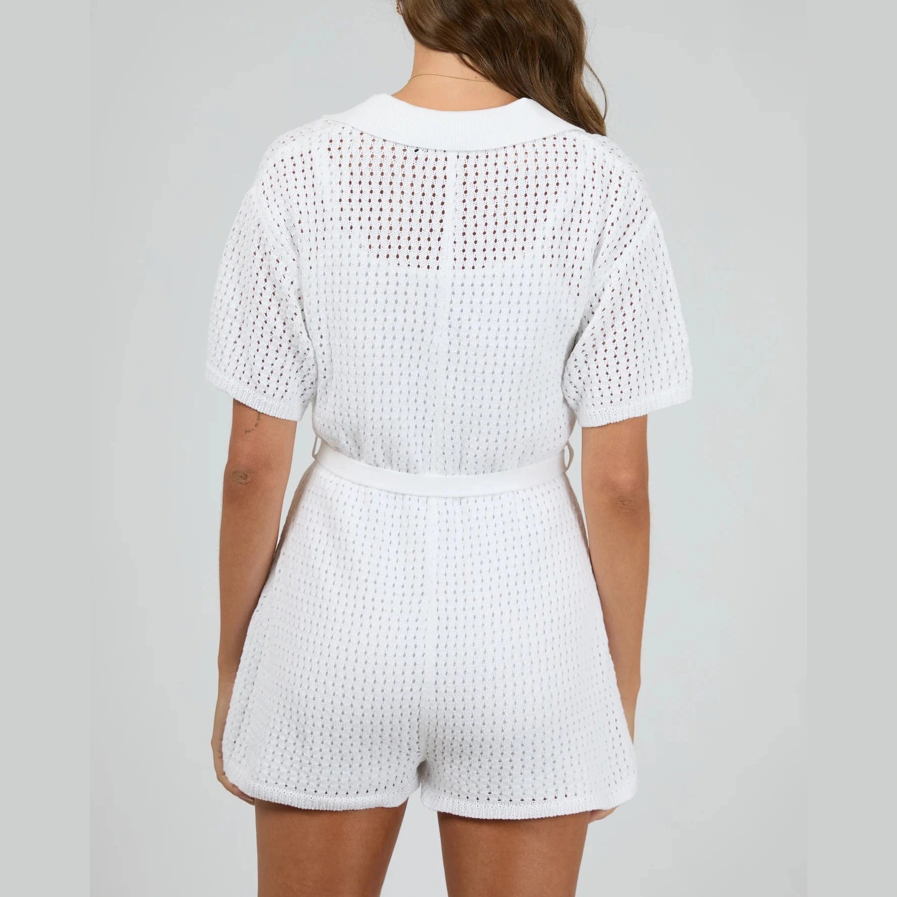 ALL ABOUT EVE Crochet playsuit - Vintage white