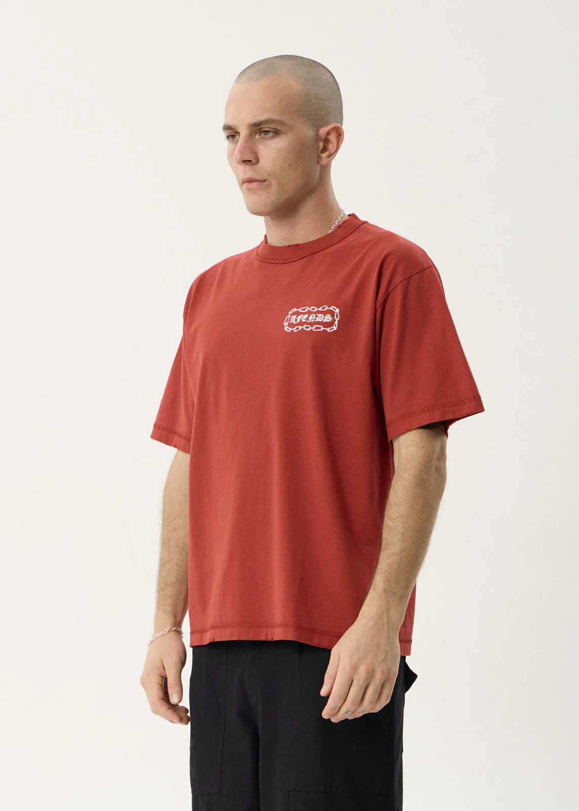 AFENDS Spiritual heavyweight boxy tee - Vintage ketchup