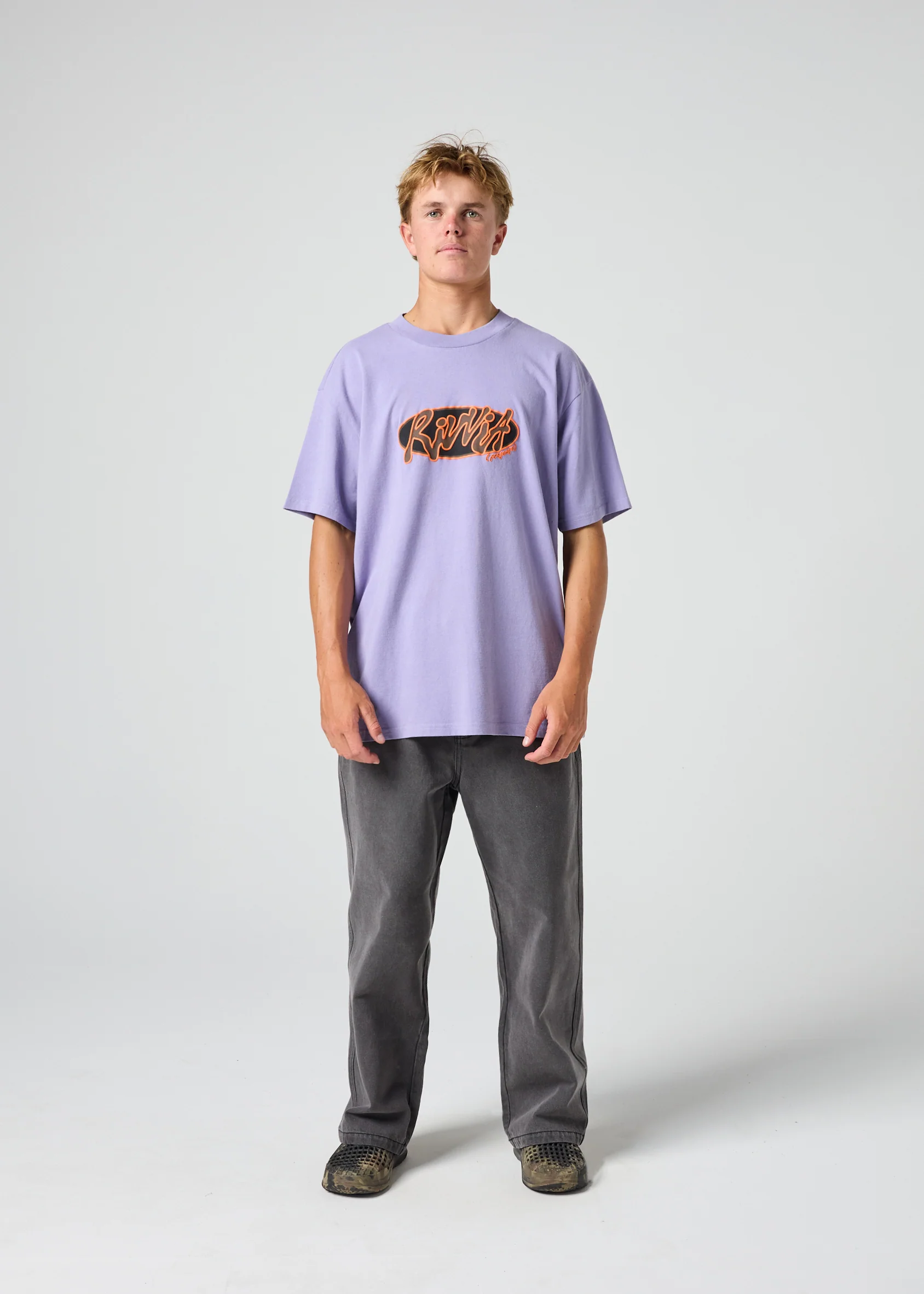 RIVVIA PROJECTS Oval graf relaxed fit t-shirt - Washed purple