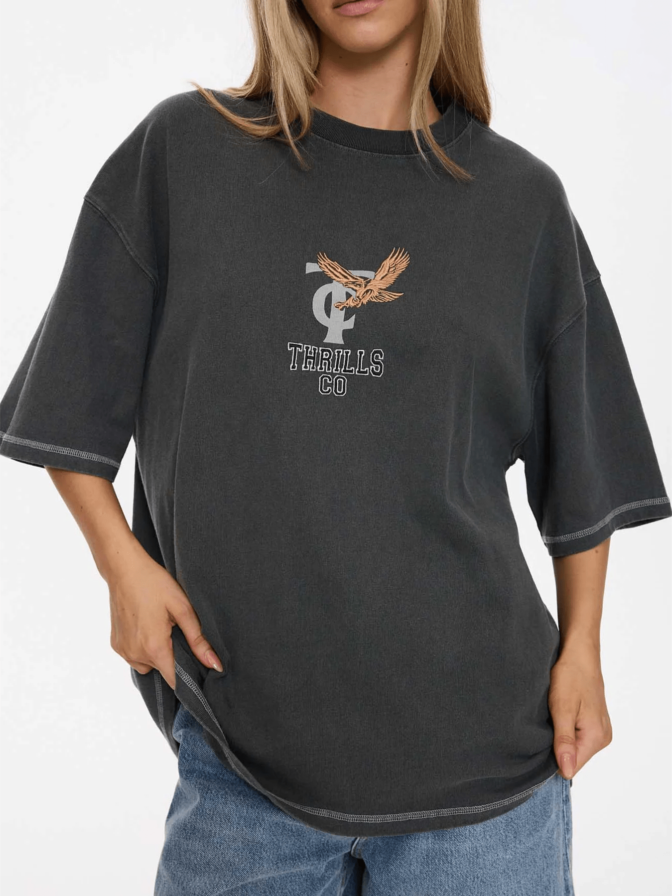 THRILLS Take It Easy Oversized Tee - Merch Black