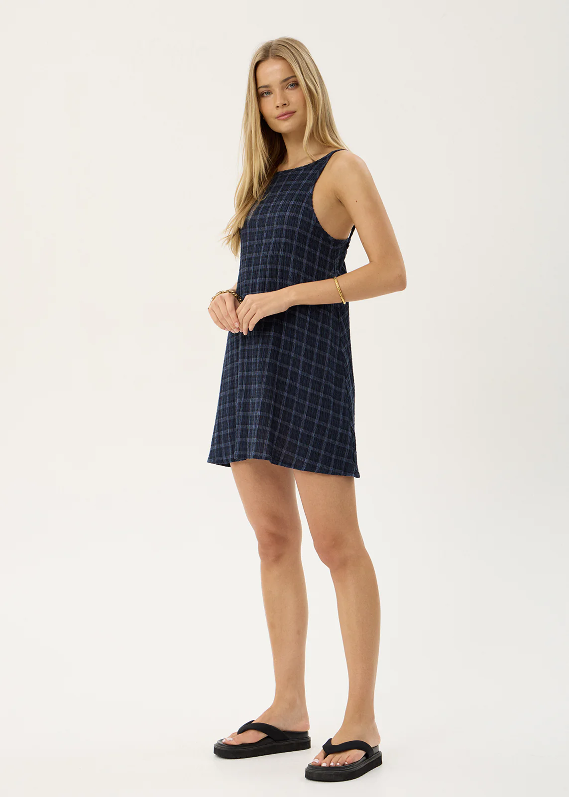 AFENDS Sammy seersucker mini dress - Thea midnight