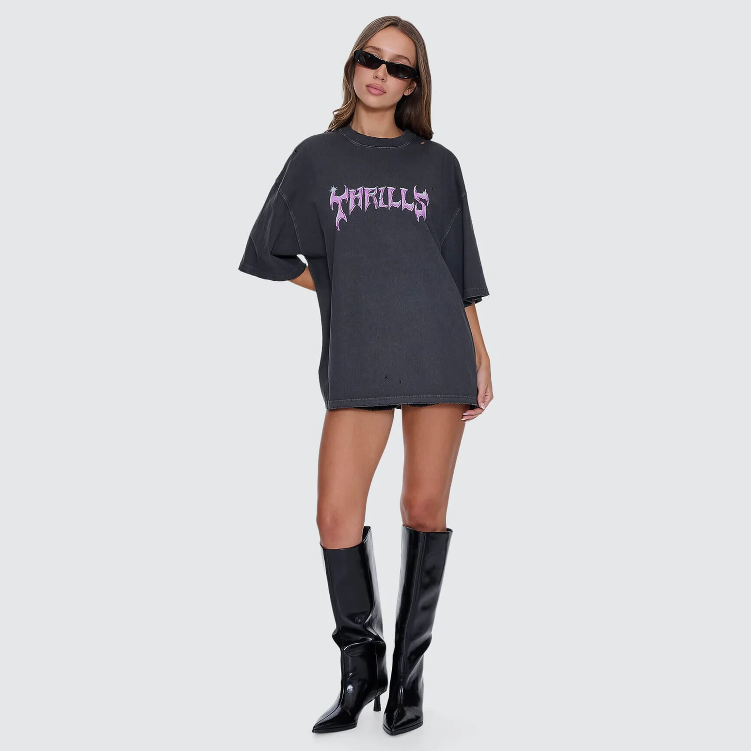 Thrills Neon Metal Oversized Tee - Merch Black