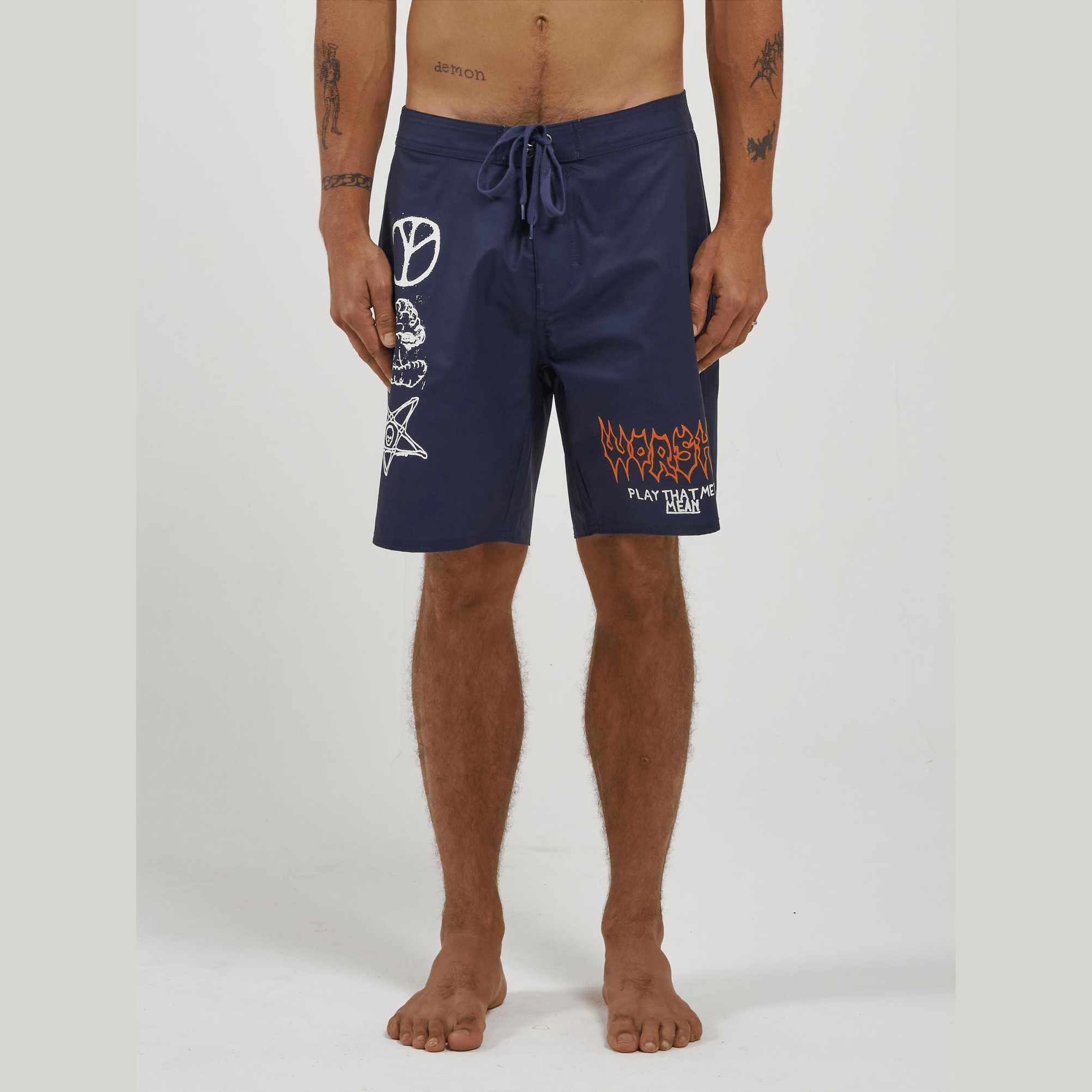 Worship mean metal boardshort - austral aura