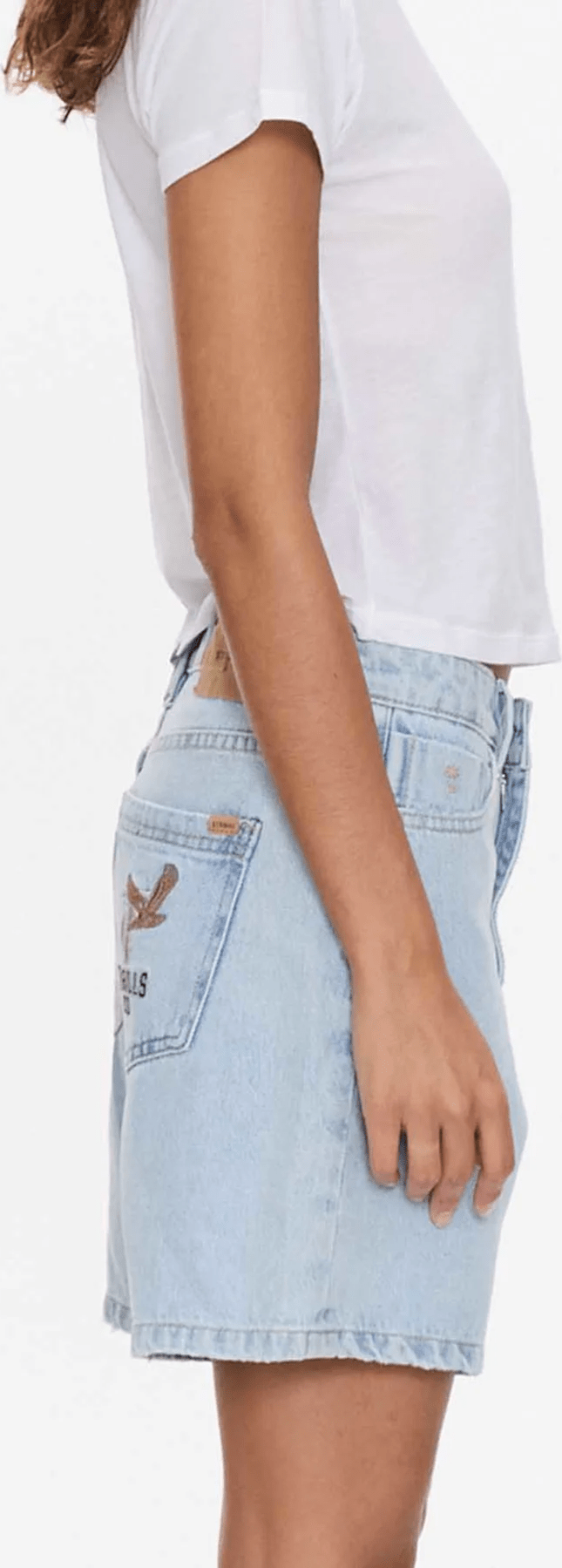 THRILLS Billie Low Rise Baggy Embro Short - Serenity Blue