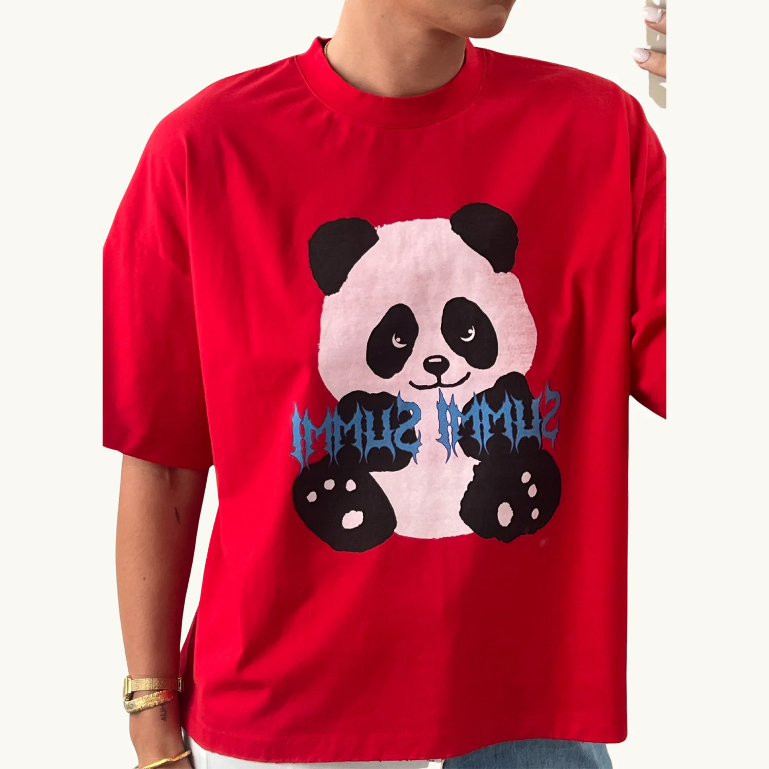 SUMMI SUMMI Band tee - Red panda pro