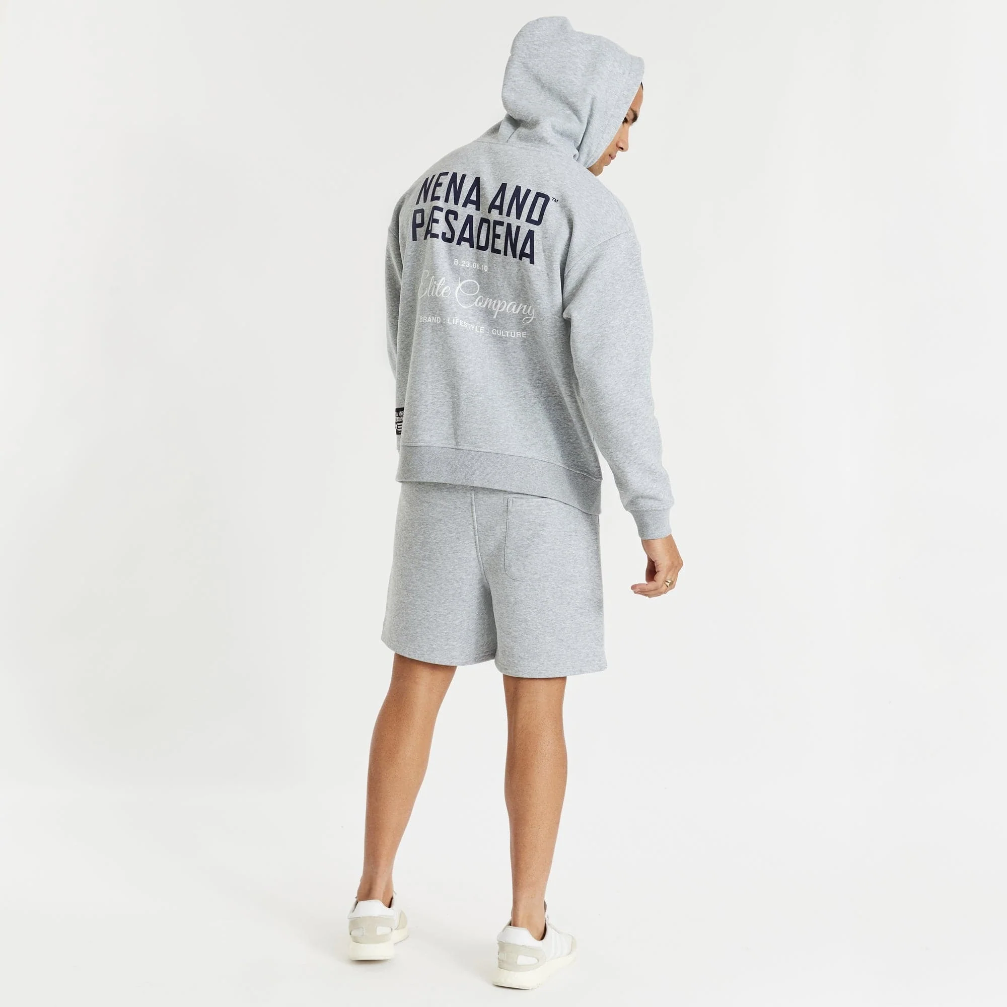 Nxp tournament relaxed hooded sweater- grey marle