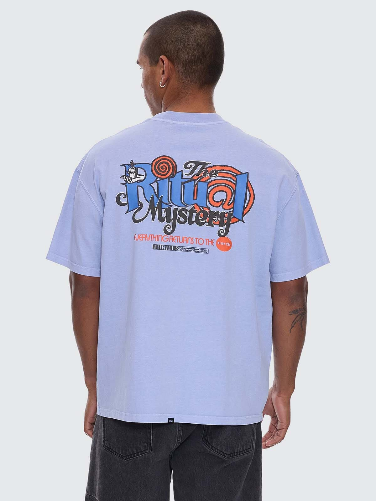THRILLS The Ritual Mystery Box Fit Oversize Tee - Cornflower Blue