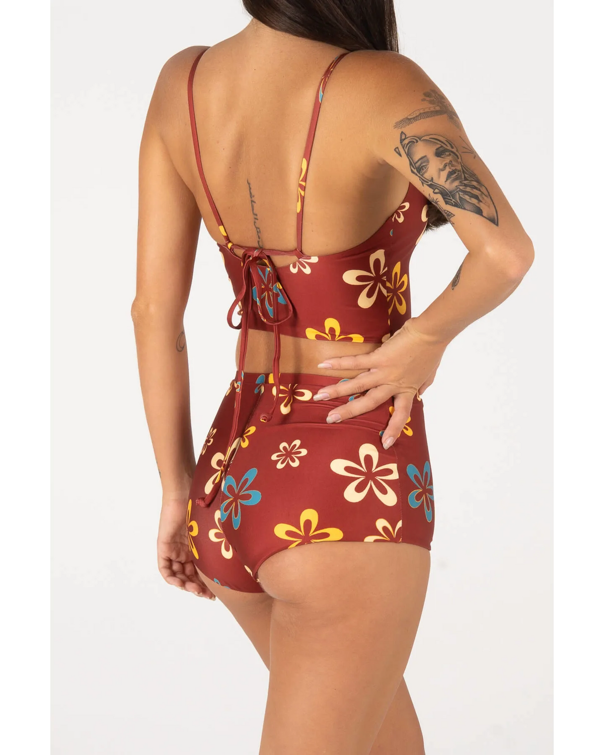INNER RELM Backbeach shorts - Maroon flower