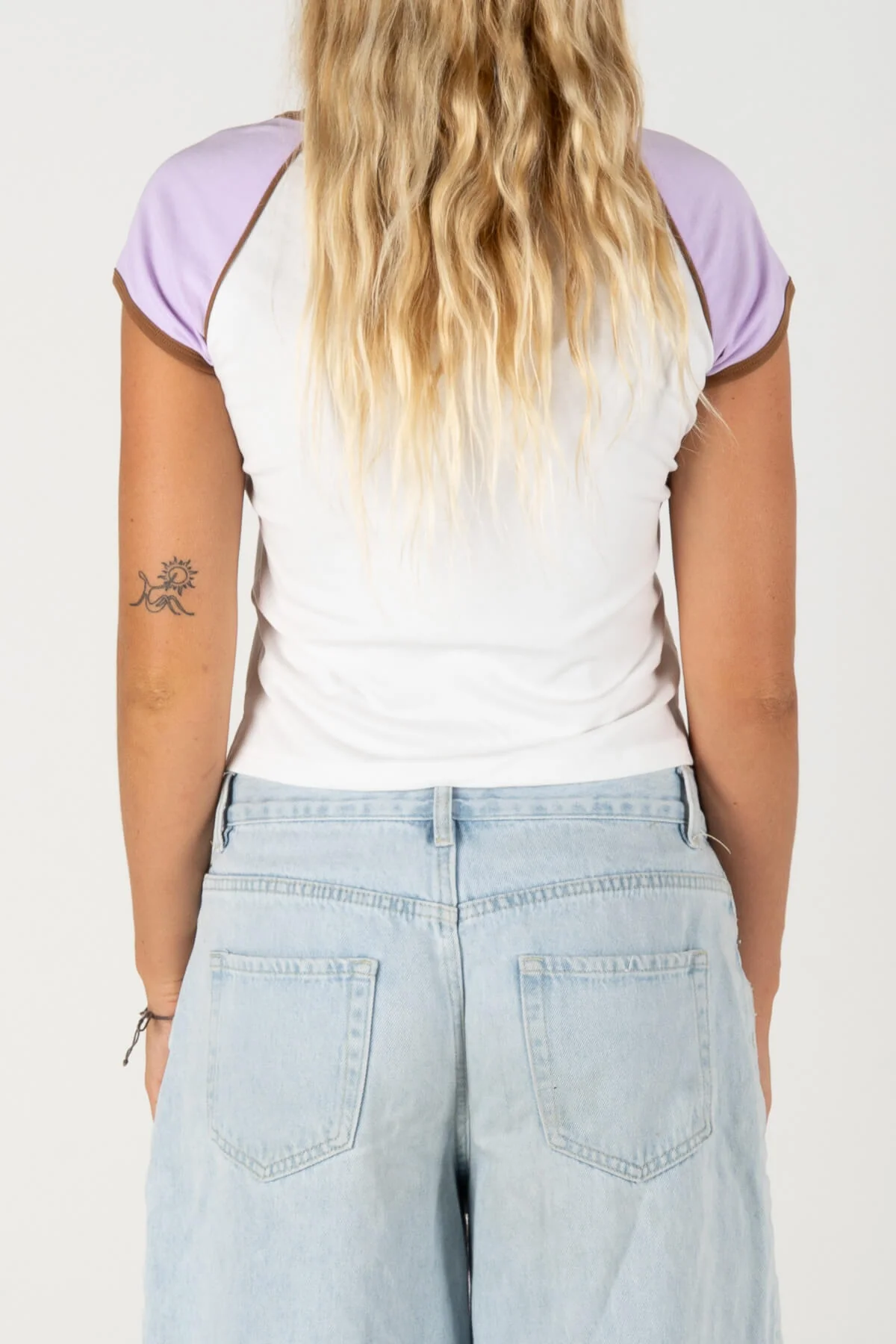 INNER RELM Star sign baby tee - White/pink