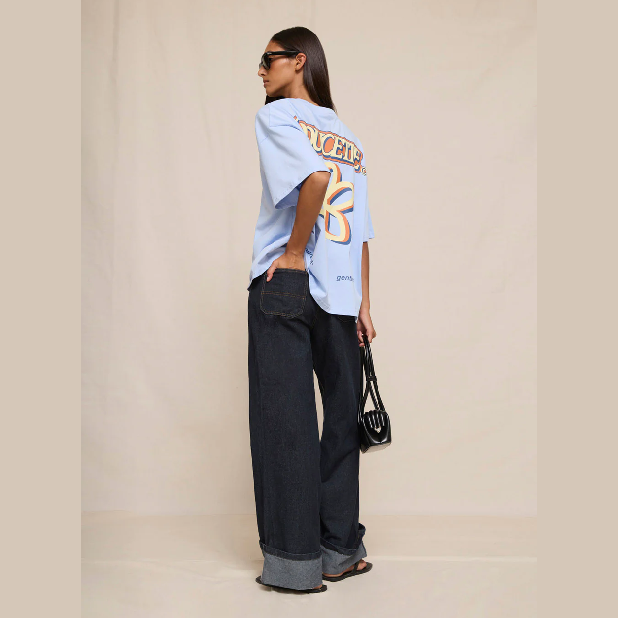 DOUCETTE In Bloom Compact Tee - Light blue