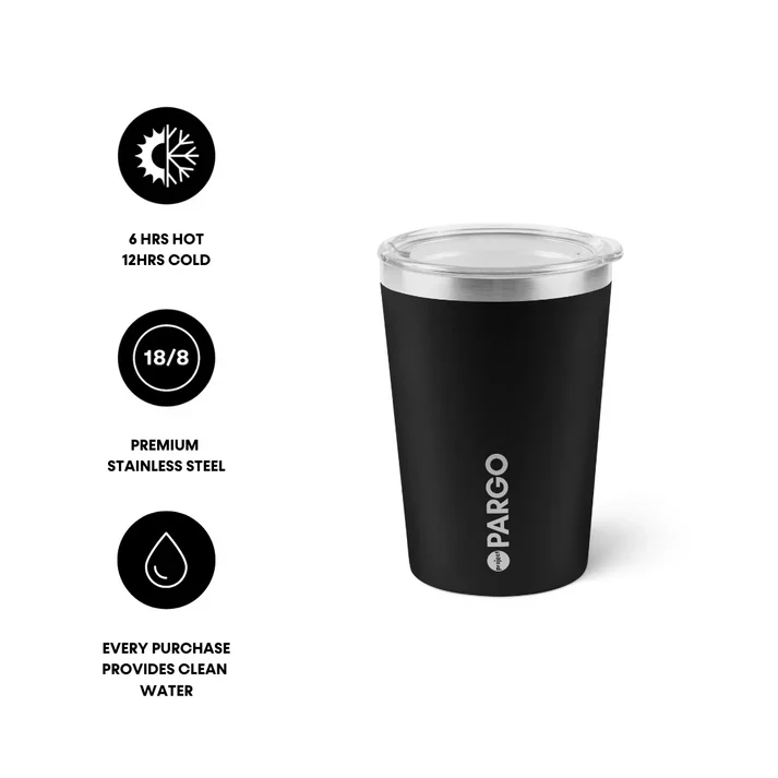 PROJECT PARGO 12oz Insulated Coffee Cup - Midnight Black