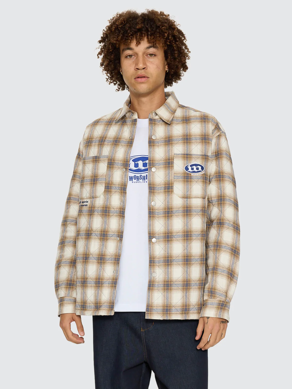 WORSHIP Morality Quilted Shacket - Tan