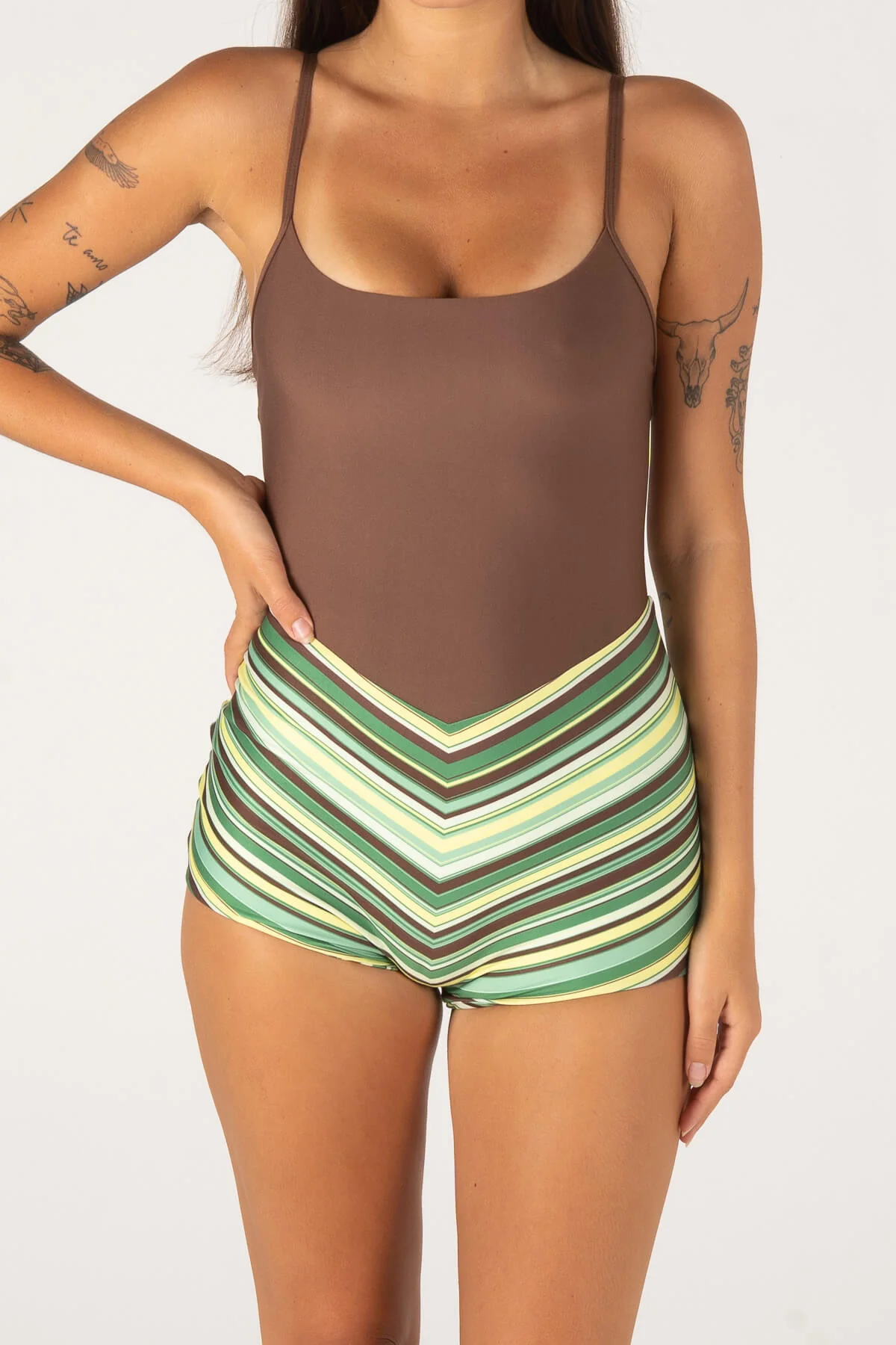 INNER RELM Holiday surf suit - Green stripe