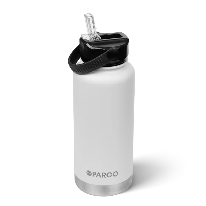 PROJECT PARGO 950mL Insulated Bottle w/ Straw Lid - White
