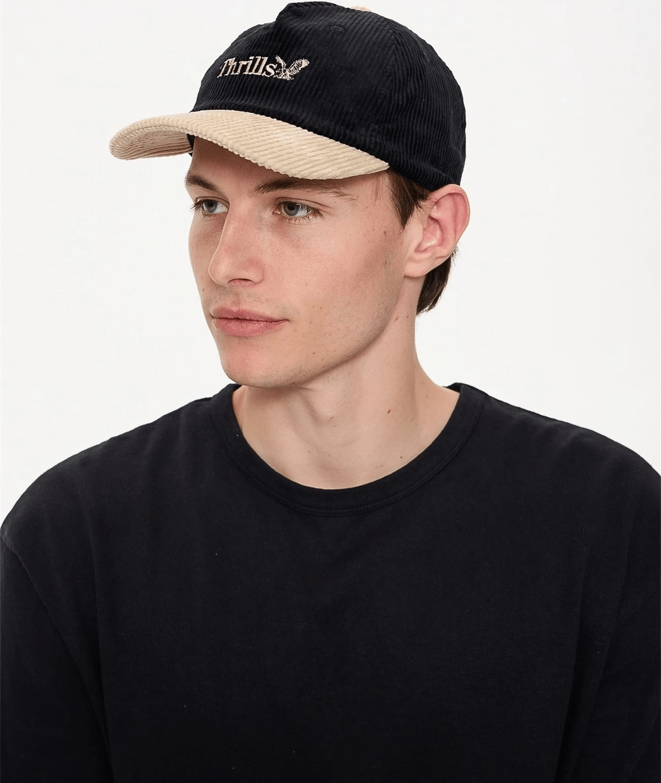 THRILLS Thrills Workwear 5 Panel Cap - Black - Green Sheen