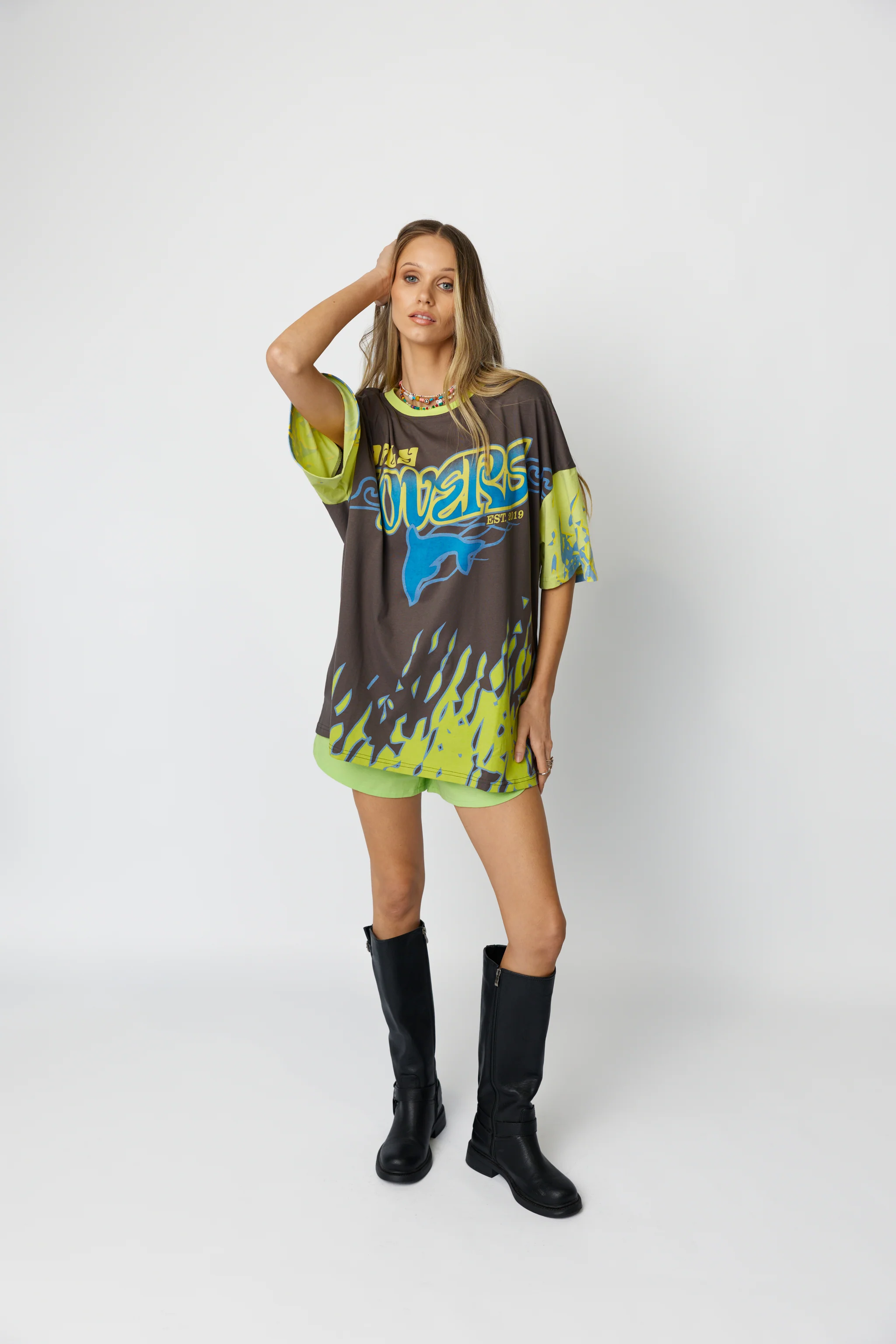 ONLY LOVERS LEFT Wave Racer Tee - Charcoal