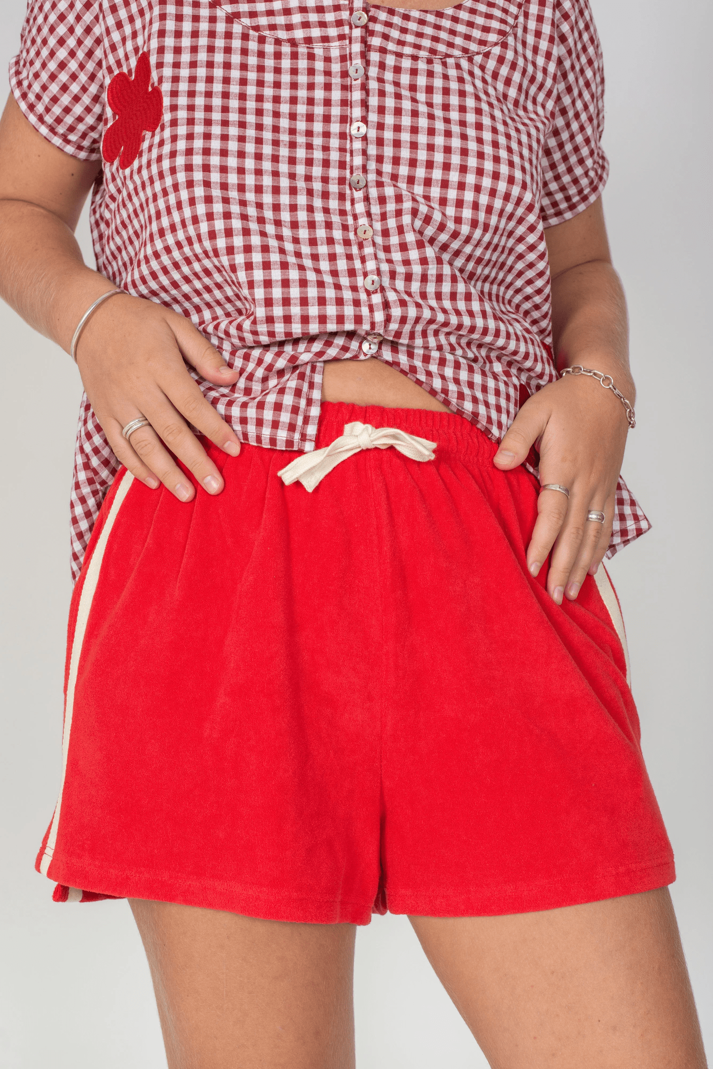 ATMOSEA Adults Terry towelling shorts - Chilli