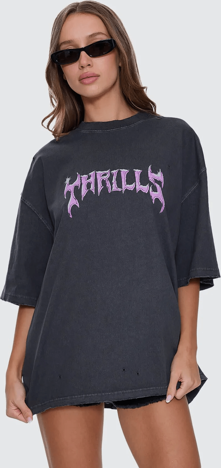 Thrills Neon Metal Oversized Tee - Merch Black