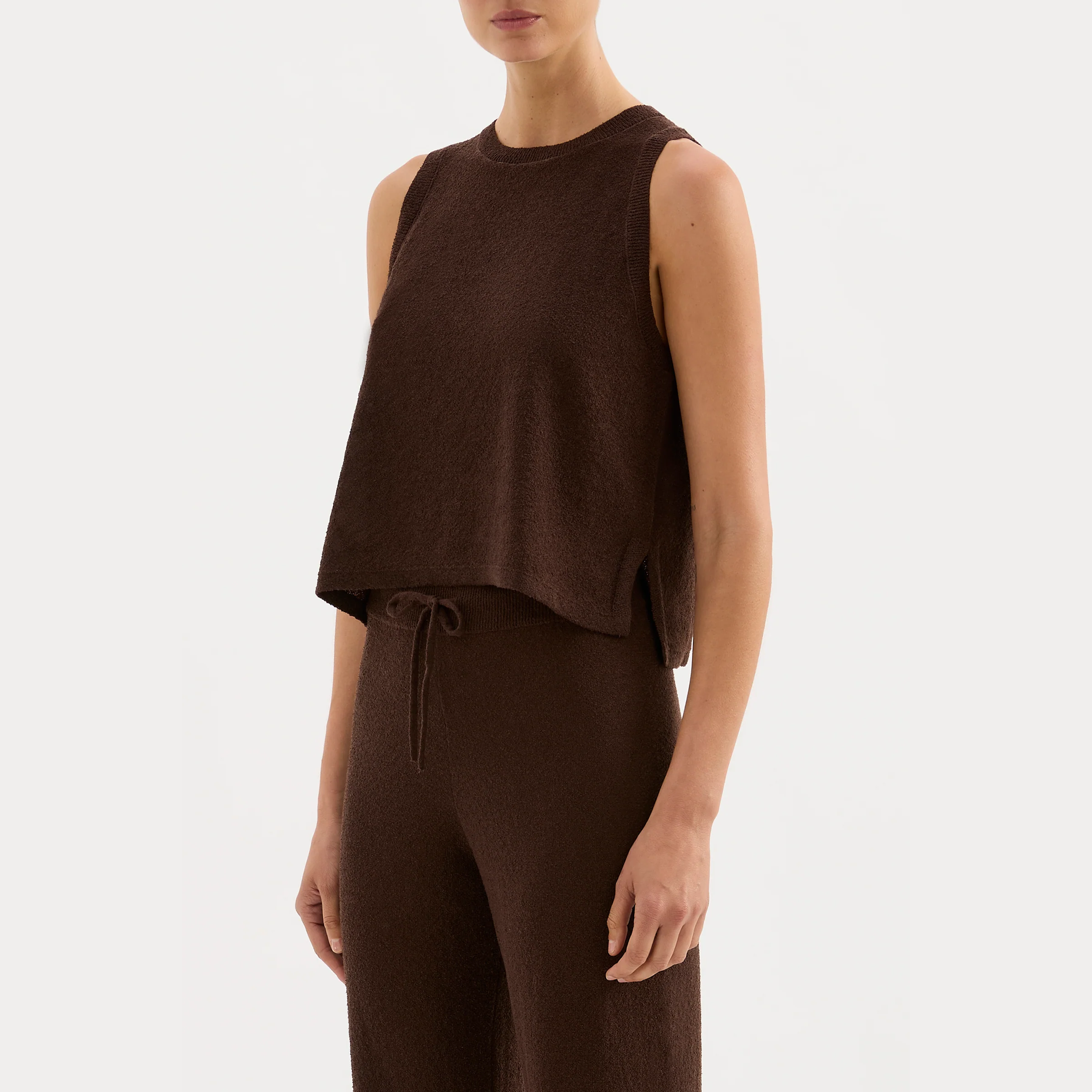 NUDE LUCY Zosia Knit Tank - Chocolate