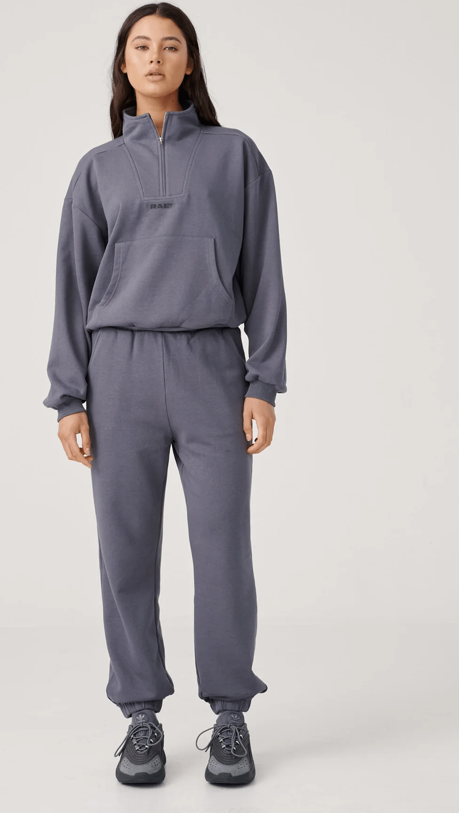 Raef - landon 1/4 zip sweater - washed black