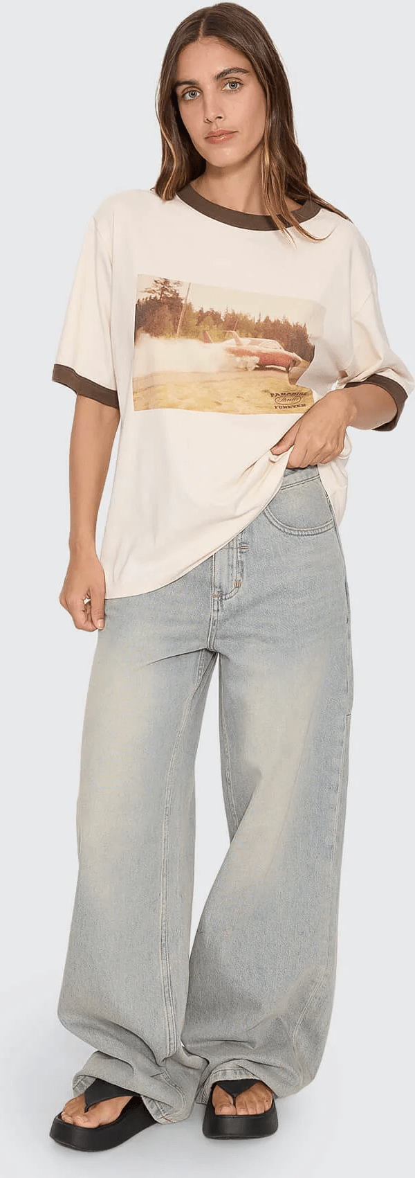 THRILLS Last Stop Box Fit Tee - Heritage white