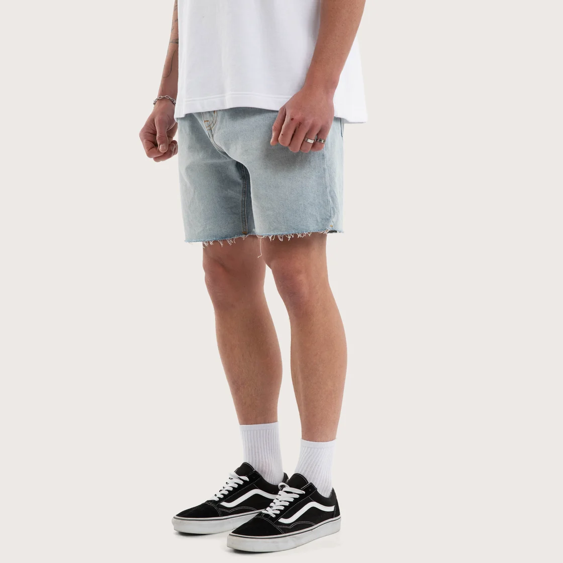 KSCY KS5 Slim Denim Shorts - Sunbleached Blue