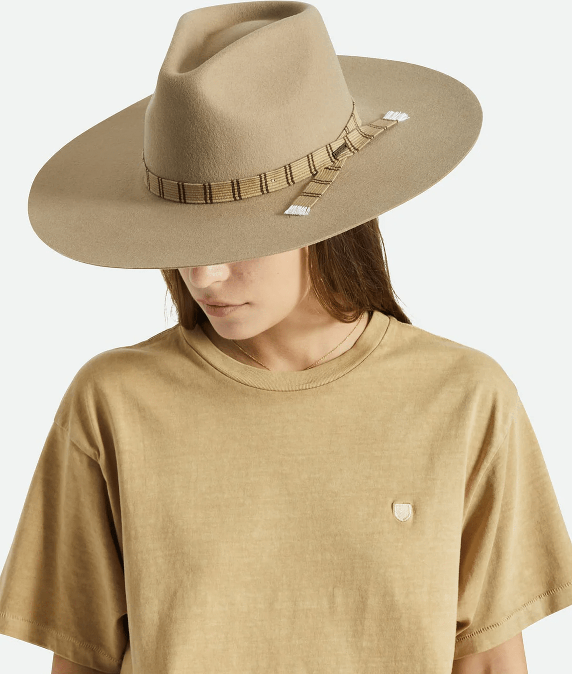 Brixton leigh felt fedora - sand