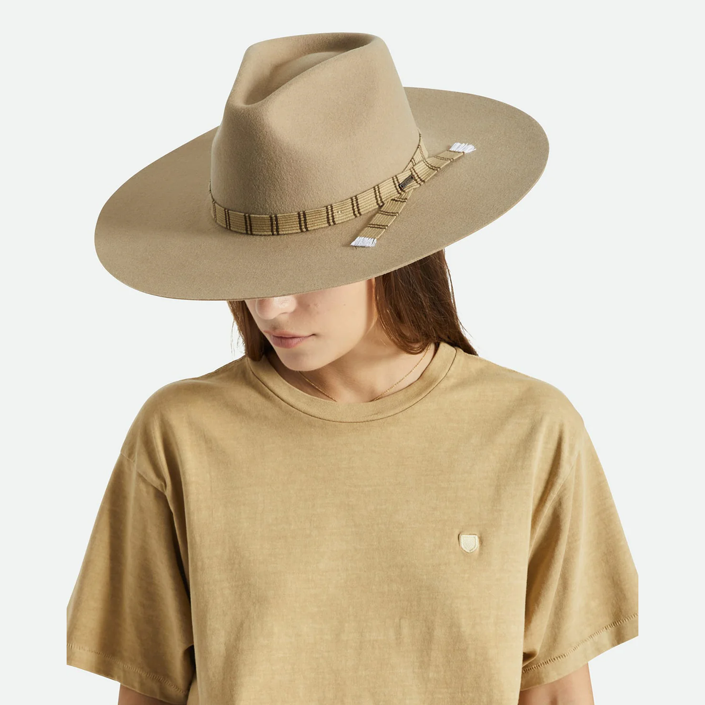 Brixton leigh felt fedora - sand