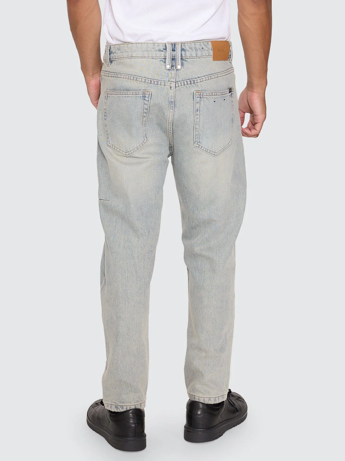 THRILLS Chopped Straight Cropped Denim Jean - Light granite blue