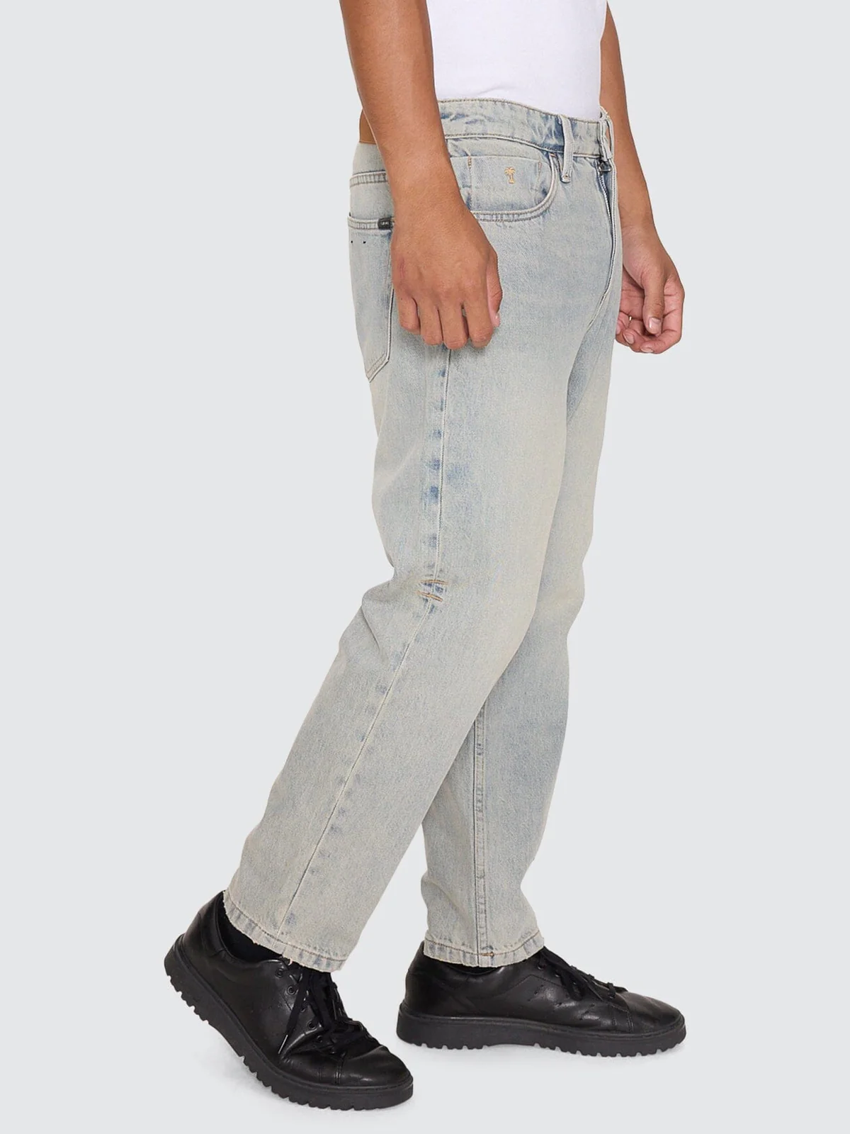 THRILLS Chopped Straight Cropped Denim Jean - Light granite blue